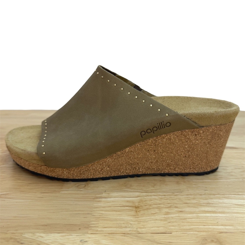 NEW Papillio Namika Sandal Womens Size 9 (EU 40) Tan Studded Leather Wedge